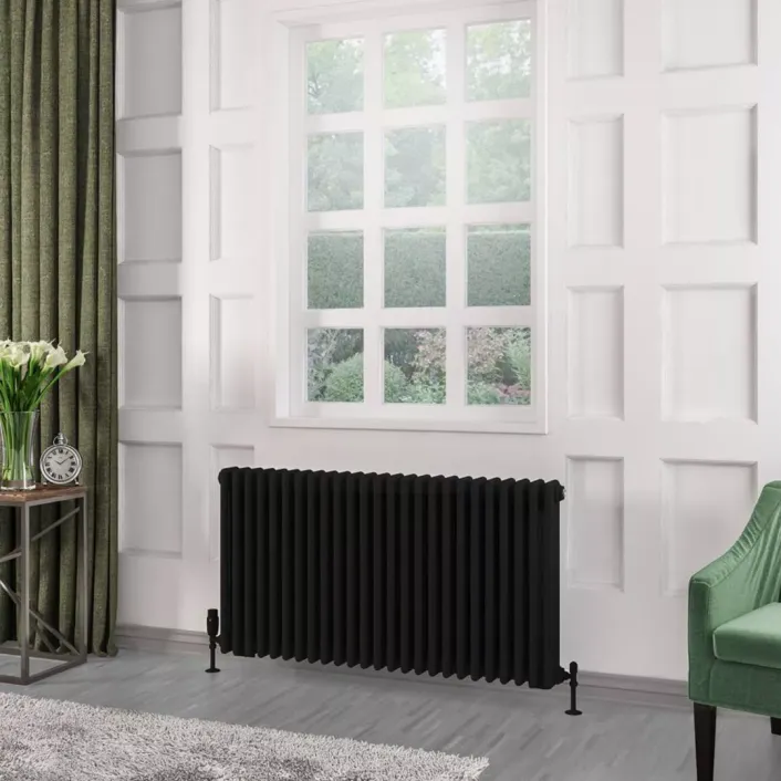 Eastbrook Rivassa 3 Column Radiator 600 x 1148mm Matt Black