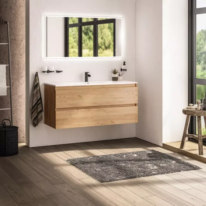 Eastbrook Olympia 120cm Wall Hung Drawer Unit Warm Oak