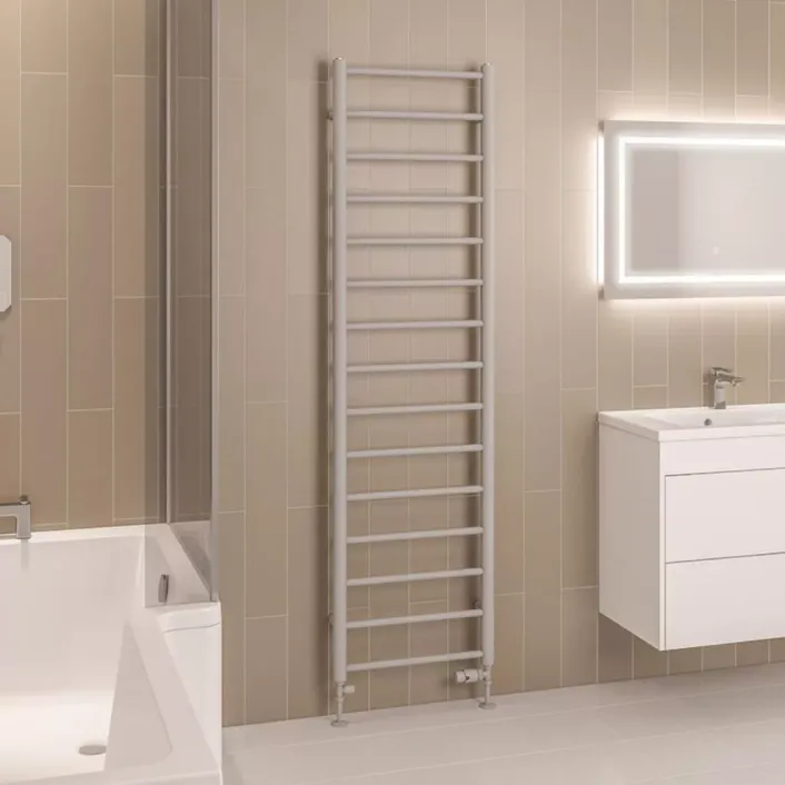 Eastbrook Tuscan Round 1800 x 500 Towel Rail Matt Grey