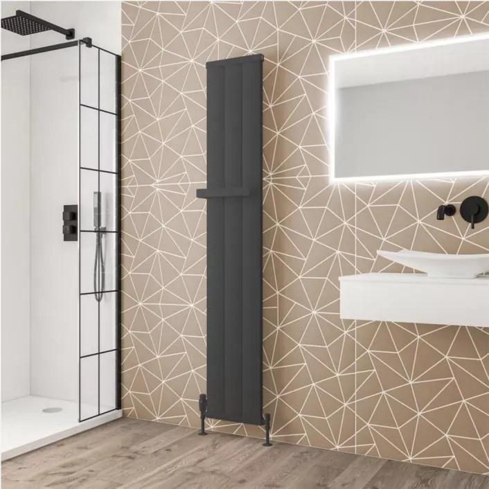 Eastbrook Kingswood Slimline 1800 x 310 Aluminium Radiator Matt Anthracite