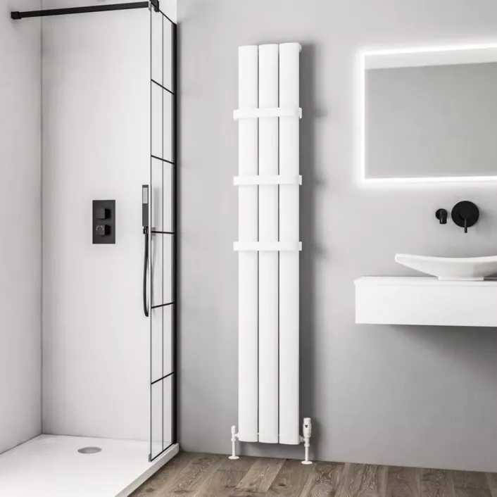 Eastbrook Malmesbury 1800 x 280 Aluminium Radiator Matt White