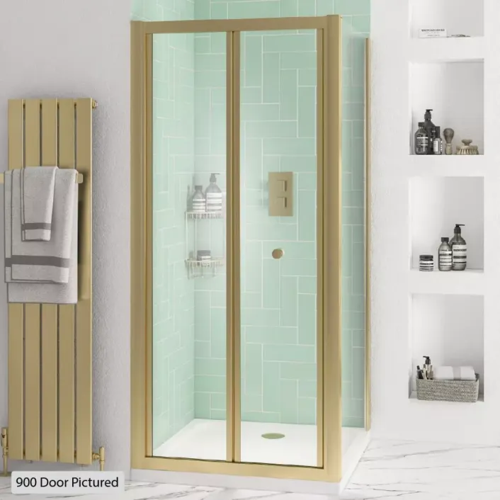 Eastbrook Volente 1850 x 800mm Bi-Fold Shower Door - Brushed Brass