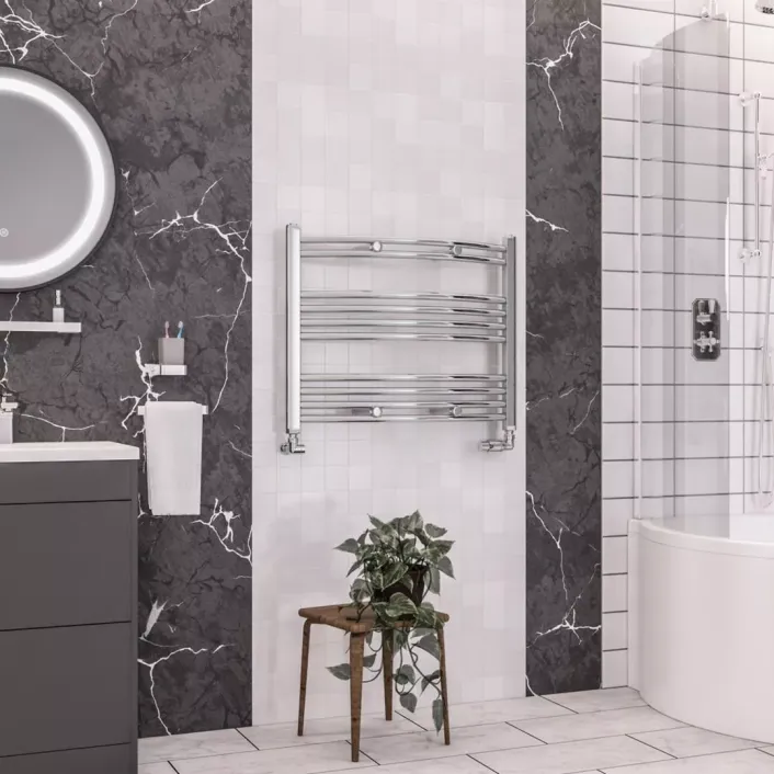 Eastbrook Wendover Curved Multirail 600 x 750 Chrome