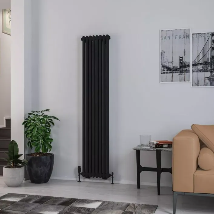 Eastbrook Rivassa 2 Column Radiator 1800 x 383mm Matt Black