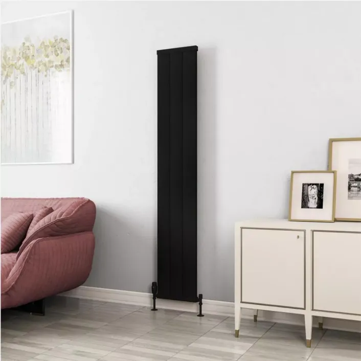 Eastbrook Kingswood Slimline 1800 x 310 Aluminium Radiator Matt Black
