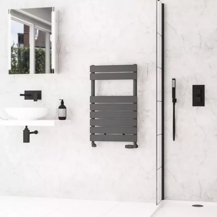 Eastbrook Addington II Towel Rail 790 x 500 Type10 Matt Anthracite