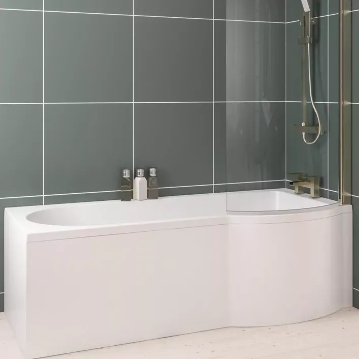 Eastbrook Portland P - Shape Front Panel 1600x560mm - White