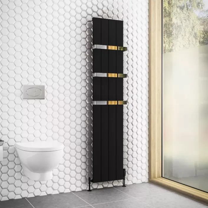 Eastbrook Rosano 1800 x 375 Aluminium Radiator Matt Black