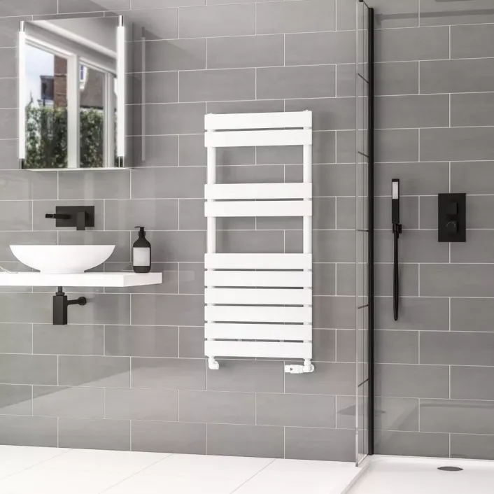 Eastbrook Addington II Towel Rail 1110 x 500 Type10 Gloss White