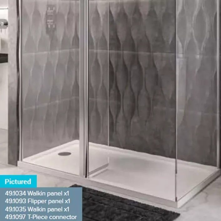 Eastbrook Vantage 2000 8mm Easy Clean 2000mm x 300mm Flipper Shower Panel - Chrome