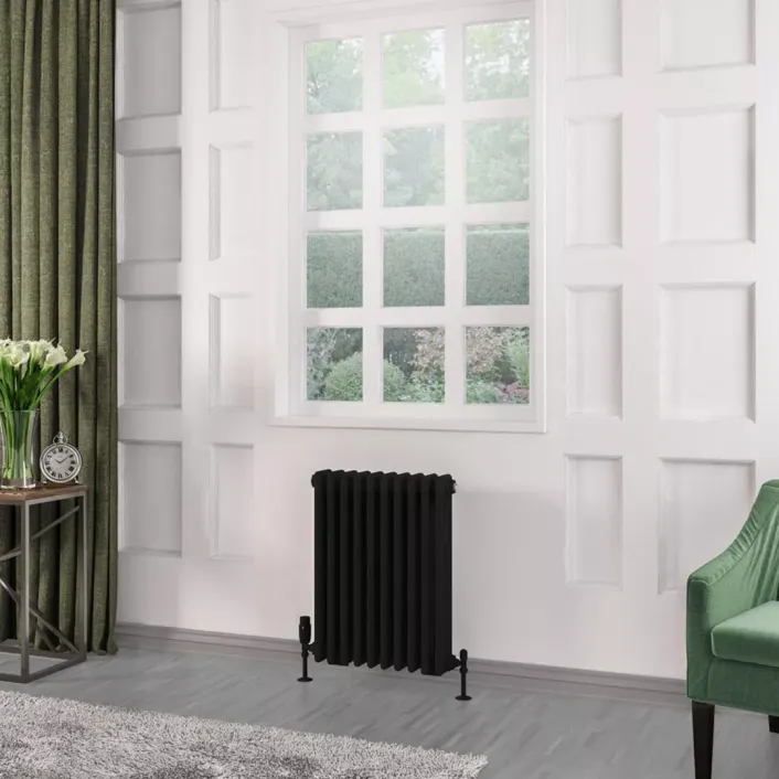 Eastbrook Rivassa 3 Column Radiator 600 x 473mm Matt Black