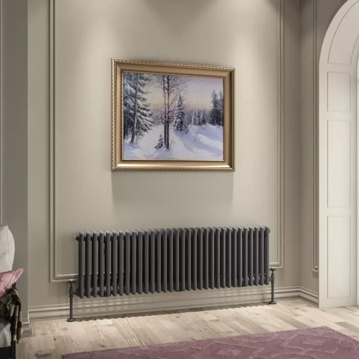Eastbrook Imperia 3 Column Radiator 450 x 1460mm Matt Anthracite