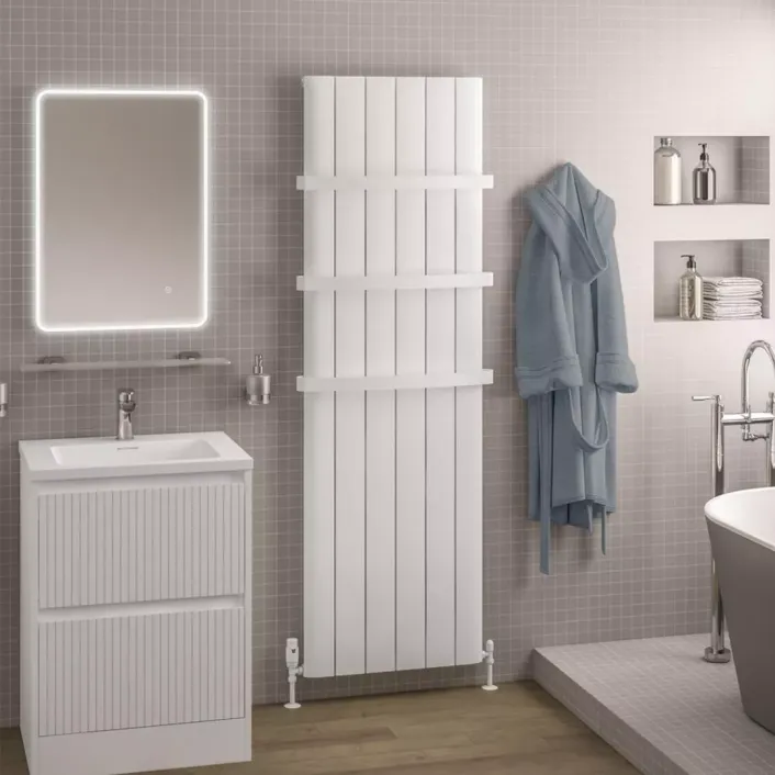 Eastbrook Withington 1800 x 565 Aluminium Radiator Matt White
