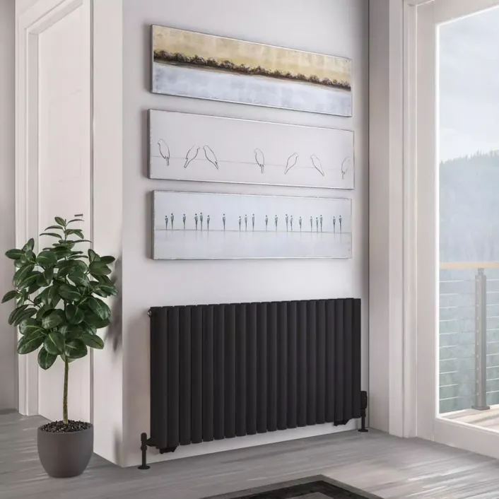 Eastbrook Tunstall Double 600 x 1179 Radiator Matt Black