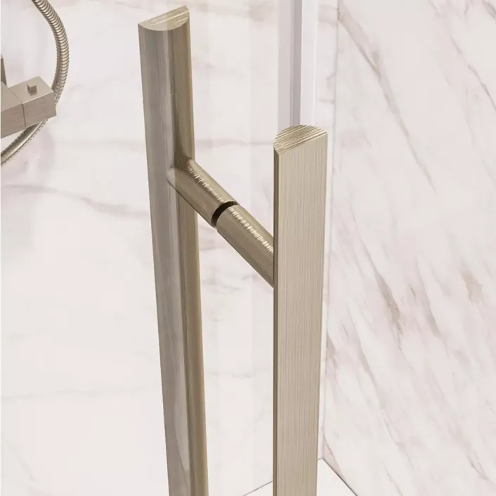 Eastbrook Vantage 2000 6mm Easy Clean 1000x900mm Offset Quadrant Shower Enclosure - Brushed Brass