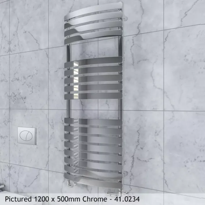Eastbrook Curved Staverton Tube on Tube 1800 x 600 Chrome Chrome