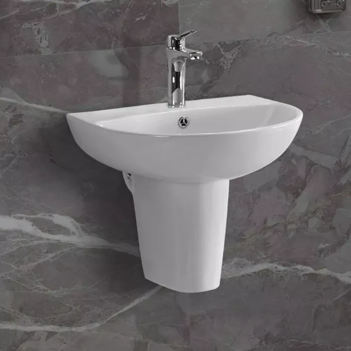 Eastbrook Osterley Semi Pedestal with Fixings - White