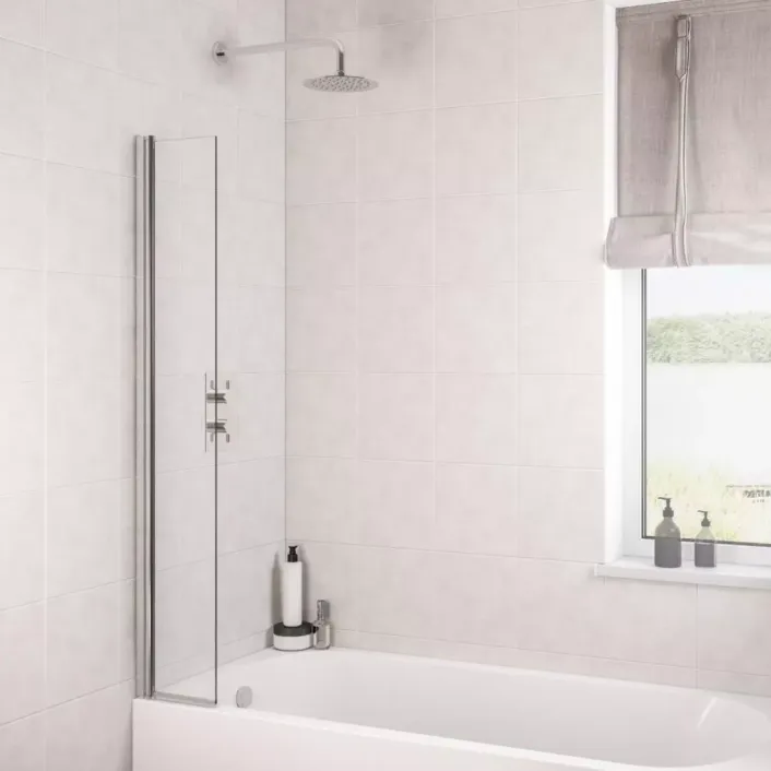 Eastbrook 6mm 1400 x 300mm Hinge Bath Screen - Chrome