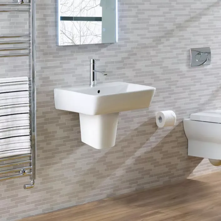 Eastbrook Bijou Semi Pedestal with Fixings - White