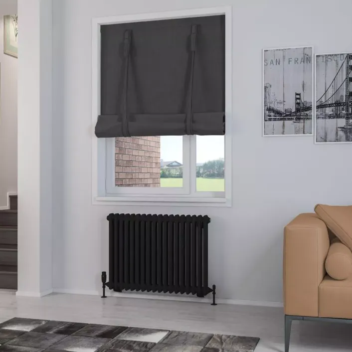 Eastbrook Rivassa 2 Column Radiator 600 x 833mm Matt Black
