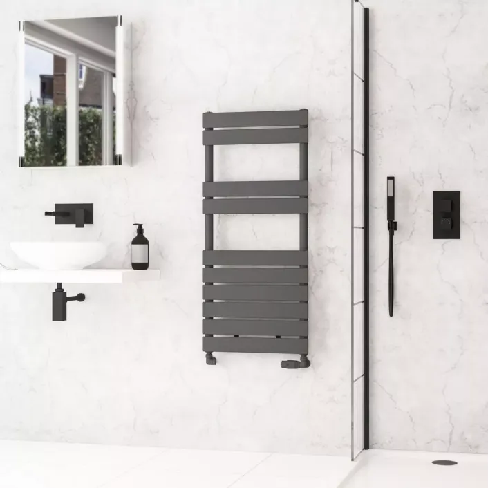 Eastbrook Addington II Towel Rail 1110 x 500 Type10 Matt Anthracite