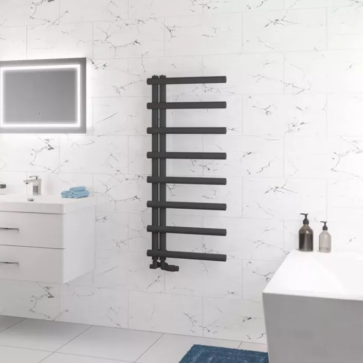 Eastbrook Marlow E-Style 1150 x 500 Towel Rail Matt Anthracite