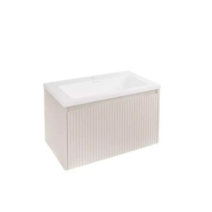 Eastbrook Stockton 80cm Fluted Wall Hung Unit 1 Drawer Cashmere