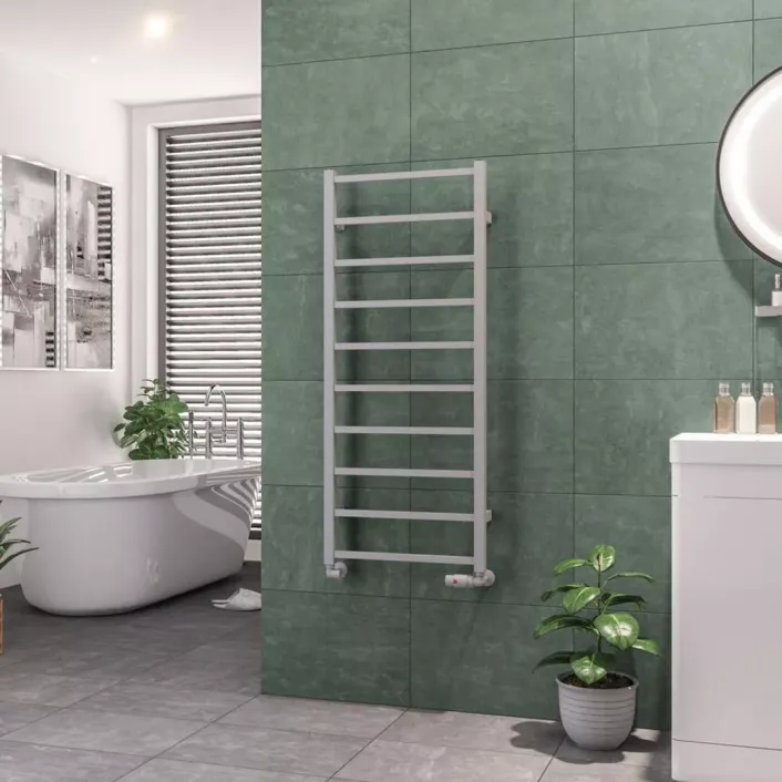 Eastbrook Tuscan Square Towel Rail 1200 x 500 Matt Grey
