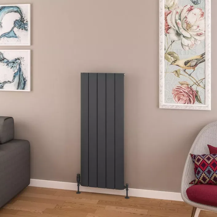 Eastbrook Withington 1200 x 470 Aluminium Radiator Matt Anthracite