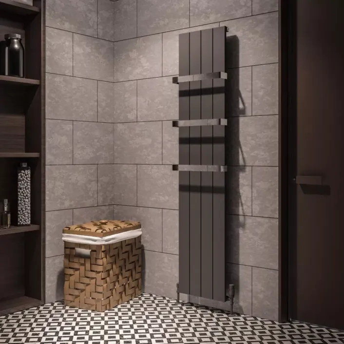 Eastbrook Rosano 1800 x 375 Aluminium Radiator Matt Anthracite