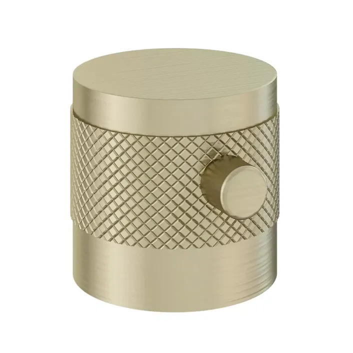 Eastbrook (Pair) Meriden Half Knurling Valve Handles with Round Lever for Meriden Telescopic Shower Sets - Brushed Brass