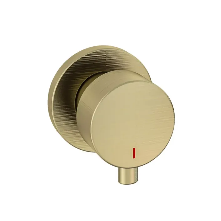 Eastbrook Meriden 3 Tap Hole Wall Mounted Basin Tap Set Brushed Brass