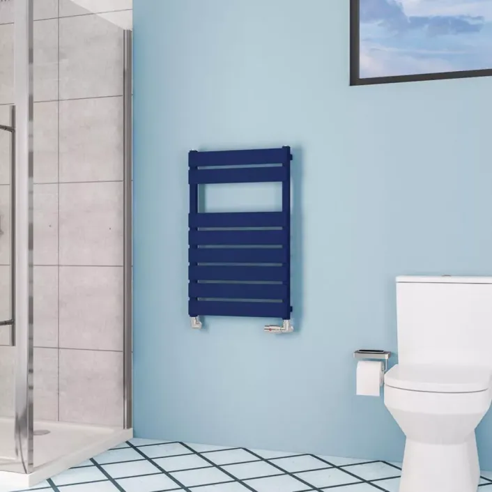 Eastbrook Deddington 800 x 500 Towel Rail Matt Cobalt Blue
