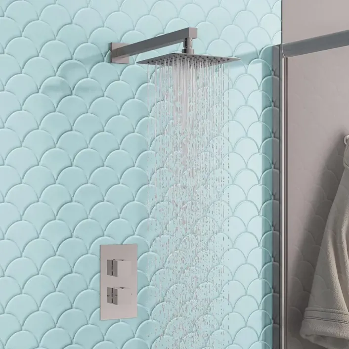 Eastbrook Shower Bundle with Concealed Valve, Square Shower Head & Arm - Chrome