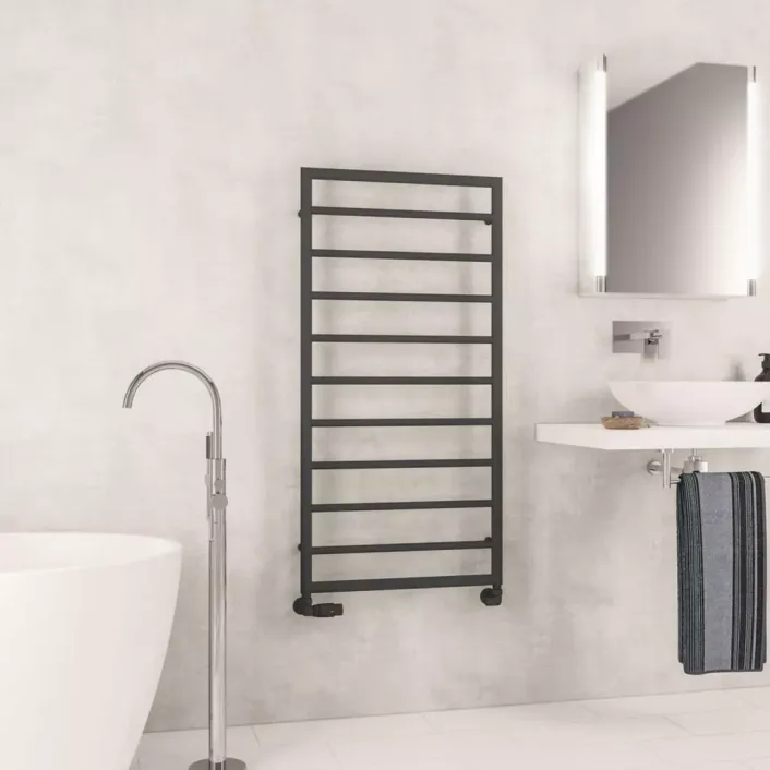 Eastbrook Kenilworth 1200 x 600mm. Towel Rail Matt Anthracite