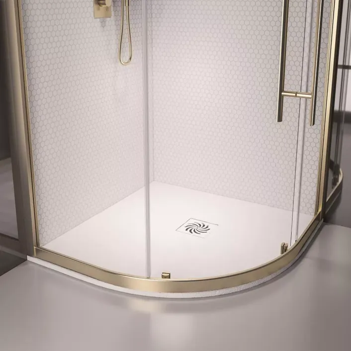 Eastbrook Crossland 800x800mm Quad Shower Tray with Slate Finsih - White