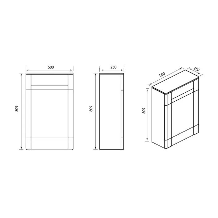 Eastbrook Hardwick 50cm(W) x 250cm(D) WC Unit - Anthracite
