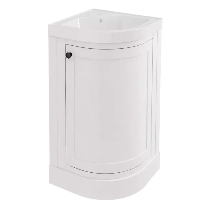 Eastbrook Hardwick 43CM 1 Door Corner Basin Vanity Unit - Matt White