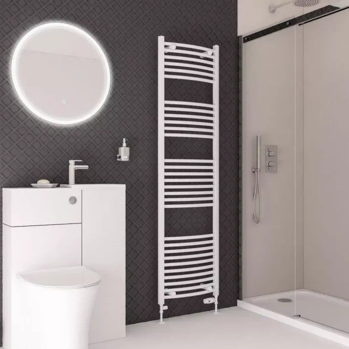 Eastbrook Wingrave Curved Multirail 1800 x 500 Gloss White