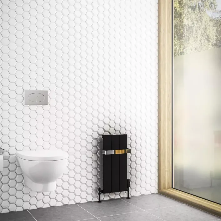 Eastbrook Rosano 600 x 280 Aluminium Radiator Matt Black