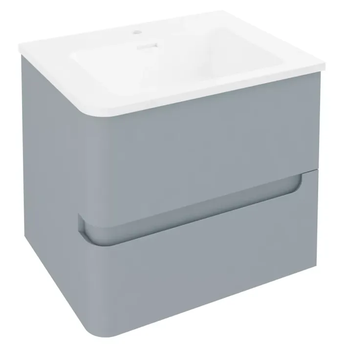 Eastbrook Arda 60cm, 2 Drawer Wall Hung Unit Left Hand (LH) - Matt Grey