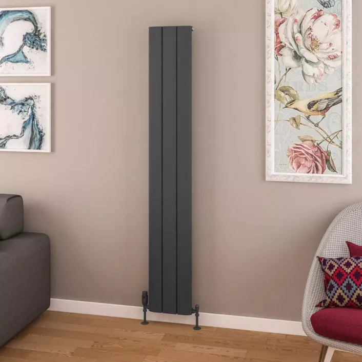 Eastbrook Withington 1800 x 280 Aluminium Radiator Matt Anthracite