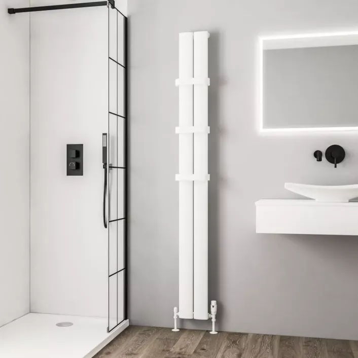 Eastbrook Malmesbury 1800 x 185 Aluminium Radiator Matt White