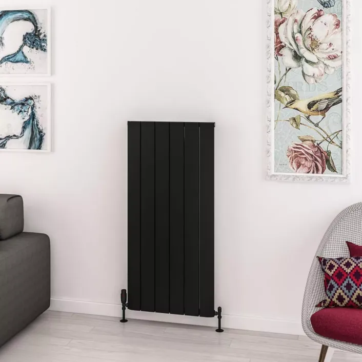 Eastbrook Withington 1200 x 565 Aluminium Radiator Matt Black