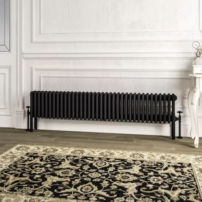 Eastbrook Imperia 4 Column Radiator 300 x 1640mm Matt Black