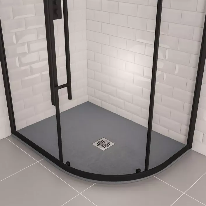 Eastbrook Crossland 1200 x 900mm Right Hand (RH) Offset Quad Shower Tray with Slate Finish - Grey