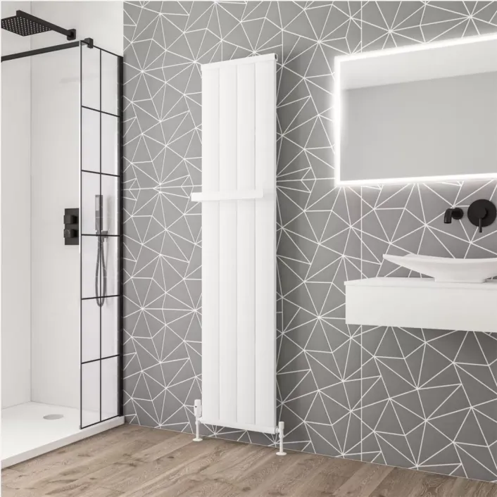 Eastbrook Kingswood Slimline 1800 x 410 Aluminium Radiator Matt White