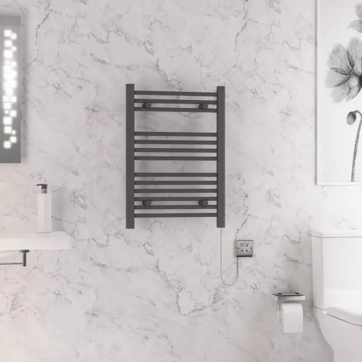Eastbrook Biava Dry Element Towel Rail 700x500mm Matt Anthracite