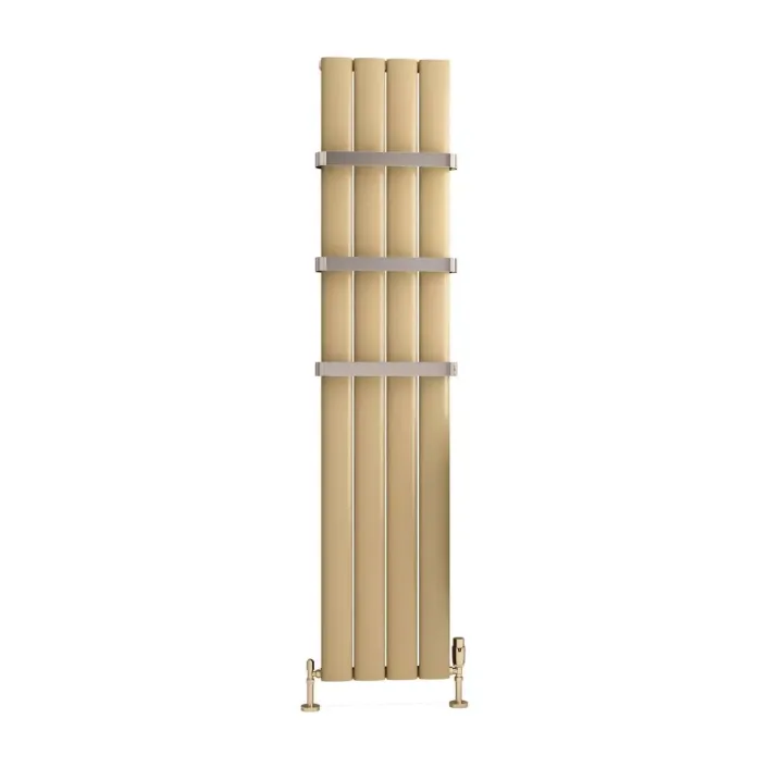 Eastbrook Malmesbury 1800 x 375 Aluminium Radiator Brass Effect