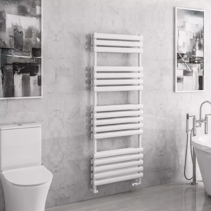 Eastbrook Tunstall Double 1600 x 600 Towel Rail Matt White